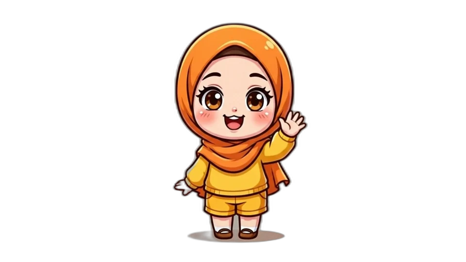 손을 흔들며 인사하는 운세담 캐릭터